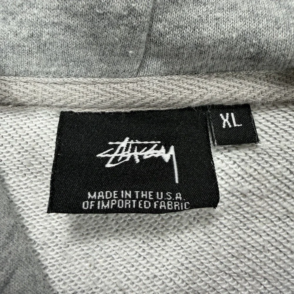 VTG Stussy Hoodie Men's XL (Fits L) Embroidered Logo USA Made Streetwear Skate